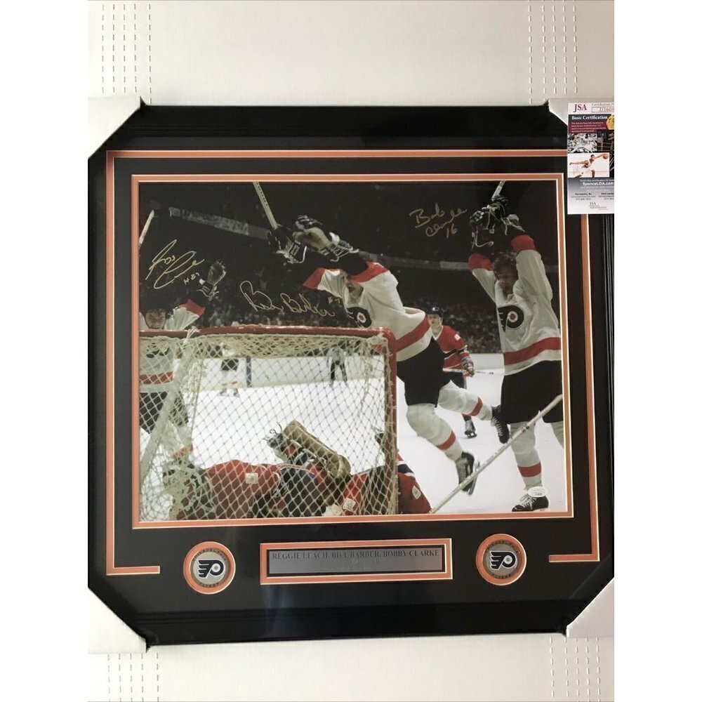 LBC Line Leach, Barber, Clarke Autograph Signed Flyers 16x20 Photo Framed JSA